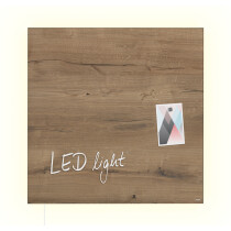 sigel Glas-Magnettafel artverum LED light, natural-wood