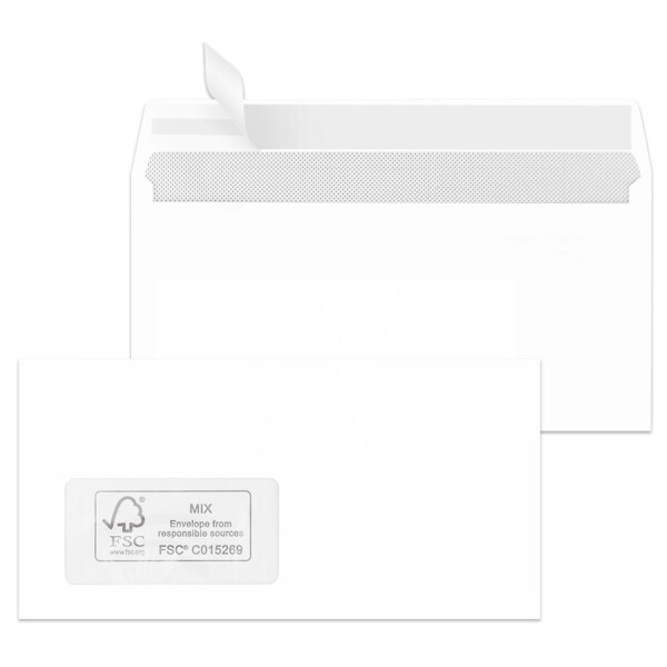 MAILmedia Briefumschläge DIN lang, haftklebend, weiß