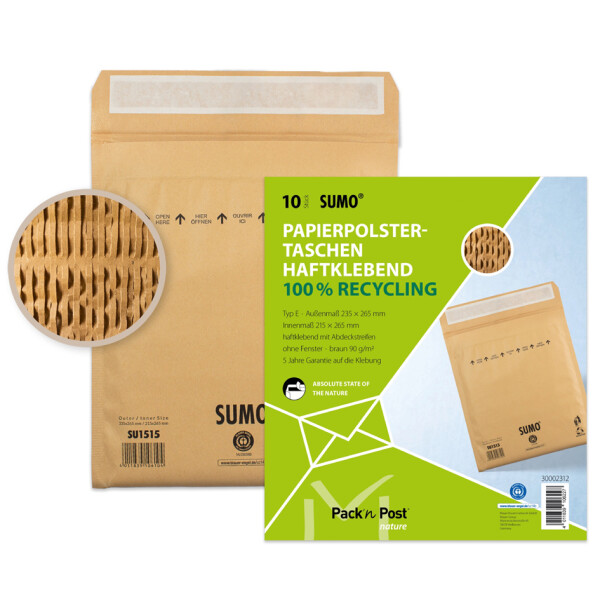 MAILmedia Papierpolster-Versandtasche SUMO, Typ D, braun