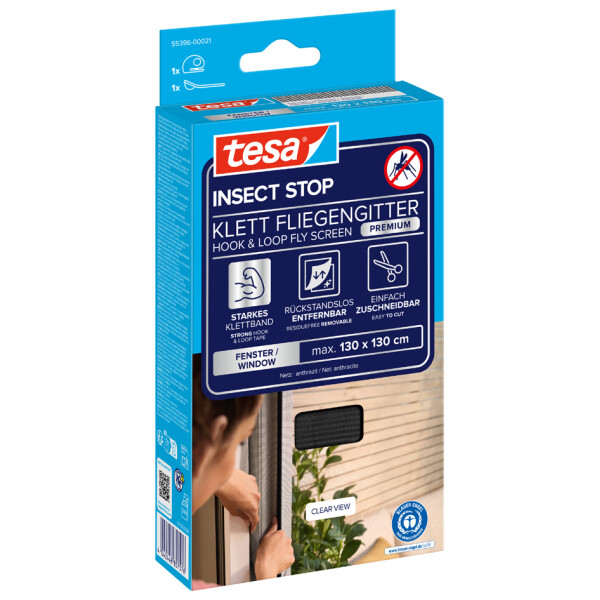 tesa Fliegengitter COMFORT f&uuml;r Fenster, 1,30 m x 1,50 m