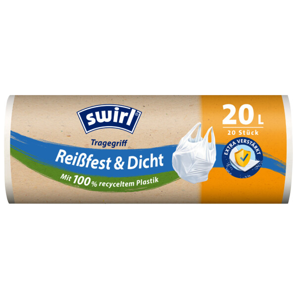 swirl M&uuml;lleimerbeutel, mit Tragegriff, wei&szlig;, 20 Liter