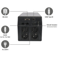DIGITUS USV-Anlage Line-Interactive, 1.000 VA, 600 Watt