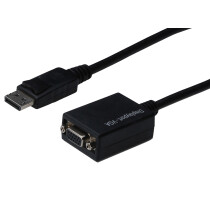 DIGITUS Adapterkabel, DisplayPort - HD15, 0,15 m, schwarz