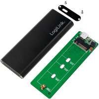 LogiLink M.2 SATA Festplatten-Gehäuse, USB 3.1, schwarz
