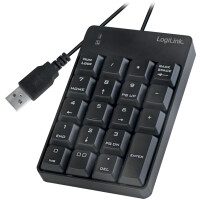 LogiLink USB Nummernblock, kabelgebunden, 19 Tasten, schwarz