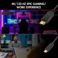 LogiLink USB-C - DisplayPort Anschlusskabel, 3,0 m, schwarz