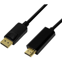 LogiLink DisplayPort 1.2 - HDMI 1.4 Anschlusskabel, 1,0 m
