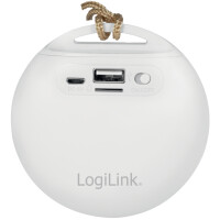 LogiLink Bluetooth Lautsprecher V4.2 mit Schlaufe, weiß grau