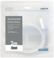 LogiLink Mini DisplayPort - HDMI Kabel, 4K, weiß, 1,0 m