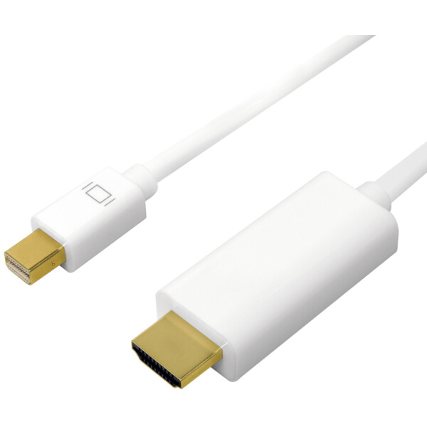 LogiLink Mini DisplayPort - HDMI Kabel, 4K, weiß, 3,0 m