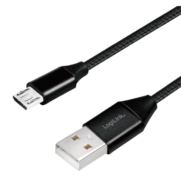 LogiLink USB 2.0 Kabel, USB-A - Micro-USB Stecker, 0,3 m