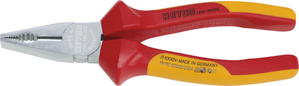 HEYCO VDE Kombinationszange, Länge: 180 mm, rot gelb