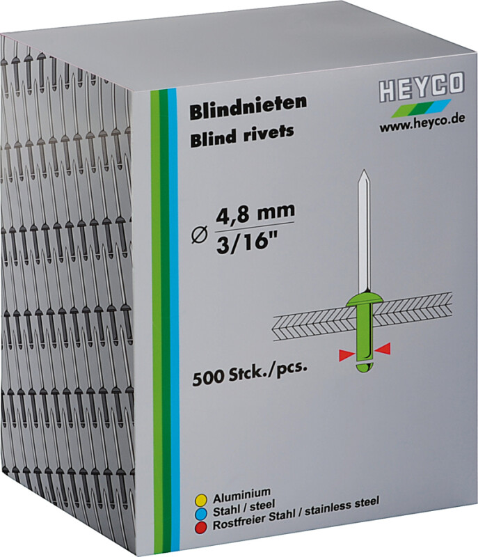 HEYCO Blindnieten, 3,2 mm, 500 Stück