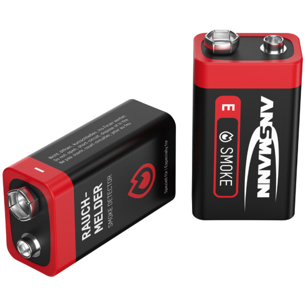 ANSMANN Alkaline Batterie, E-Block 6LR61, 9 Volt 2er Blister