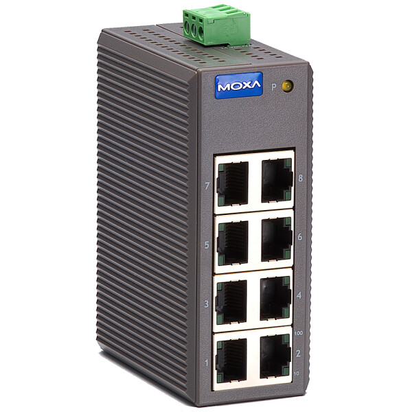 MOXA Unmanaged Industrial Ethernet Switch, 8 Port, EDS-208