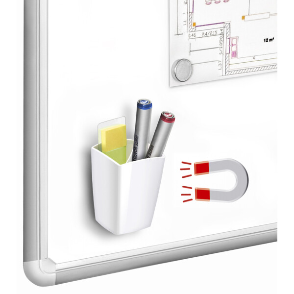 CEP Stifteköcher GLOSS, magnetisch, 2 Fächer, schwarz