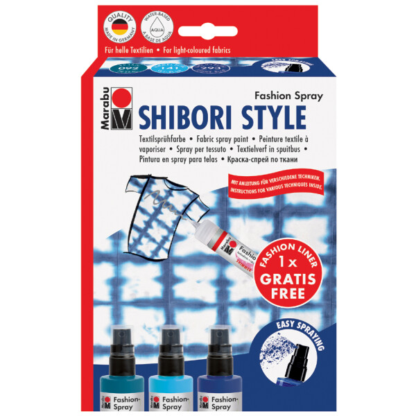 Marabu Textilsprühfarbe "Fashion-Spray", Set SHIBORI STYLE