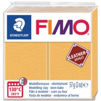 FIMO EFFECT LEATHER Modelliermasse, safrangelb, 57 g