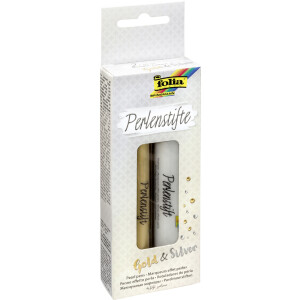 folia Perlenstifte "Gold & Silver", 30 ml, 2er Set