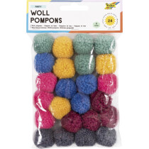 folia Woll-Pompons "Party", 24 Stück,...