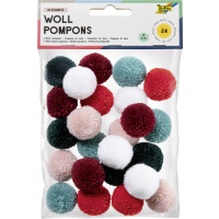 folia Woll-Pompons "Elegance", 24 Stück,...