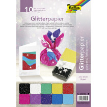 folia Glitterpapier, 70 g qm, 230 x 330 mm, farbig sortiert
