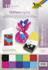 folia Glitterpapier, 70 g qm, 230 x 330 mm, farbig sortiert