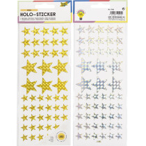 folia Holographie-Sticker "Sterne", gold und...