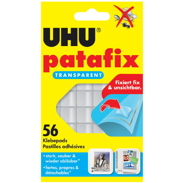 UHU Klebepads patafix, wieder abl&ouml;sbar, transparent