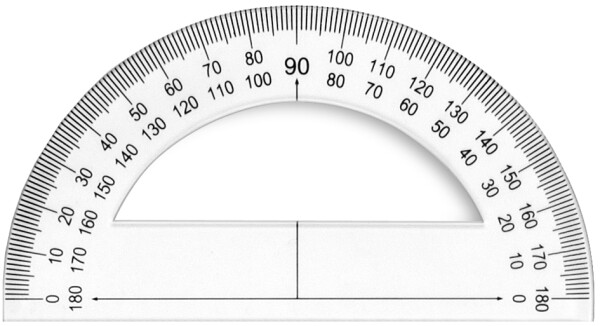 Wonday Halb-Winkelmesser 180 Grad, 120 mm, aus Kunstoff
