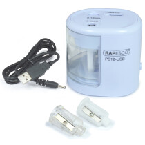 RAPESCO Elektrischer Doppel-Spitzer PS12-USB, hellblau