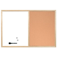 Bi-Office Kombi-Tafel mit Holzrahmen, 400 x 300 mm
