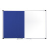 Bi-Office Kombitafel, Weißwand Filz, blau, 600 x 450 mm