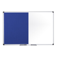 Bi-Office Kombitafel, Weißwand Filz, blau, 900 x 600 mm