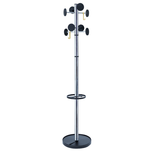 ALBA Garderobenständer "STAN3", 8 Haken, schwarz