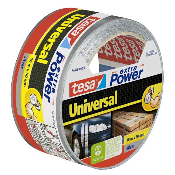 tesa Folienband extra Power Universal, 50 mm x 25 m, silber