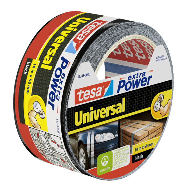 tesa Folienband extra Power Universal, 50 mm x 25 m, schwarz