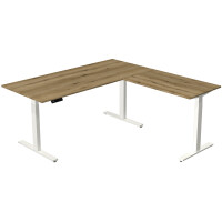 kerkmann Sitz-Steh-Schreibtisch Move 3 mit Anbau, lichtgrau