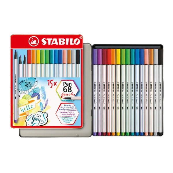 STABILO Pinselstift Pen 68 brush, 25er Metalletui