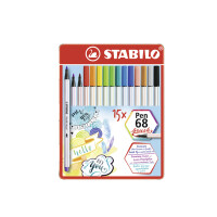 STABILO Pinselstift Pen 68 brush, 25er Metall-Etui