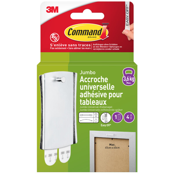 3M Command Universal Klebenagel, Größe: L, silber