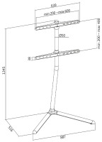 LogiLink TV-Ständer, für 124,46 - 177,80 cm, V-Fuß, schwarz