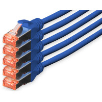 DIGITUS Patchkabel Kat. 6, S FTP, 20,0 m, grau, 5er