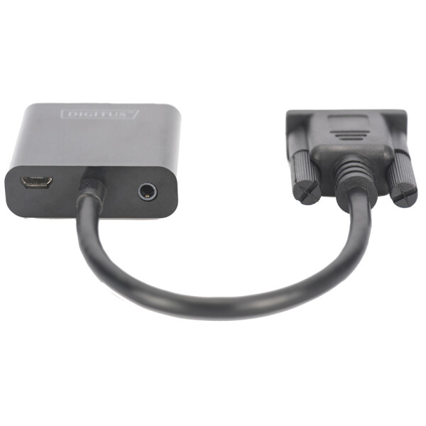 DIGITUS VGA - HDMI + Audio Konverter, schwarz