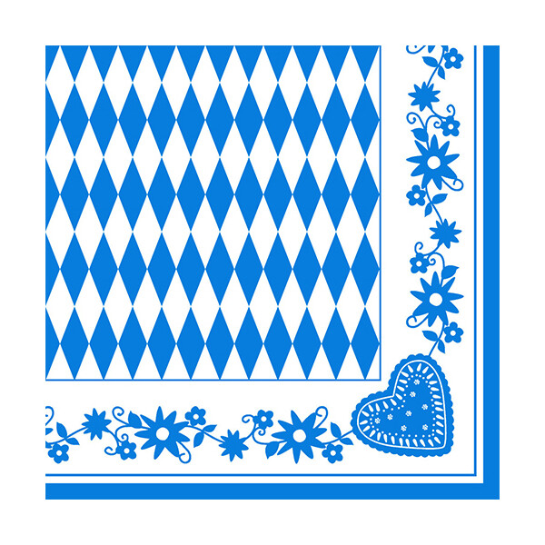 PAPSTAR Motiv-Servietten "Bayrisch Blau", 400 x 400 mm