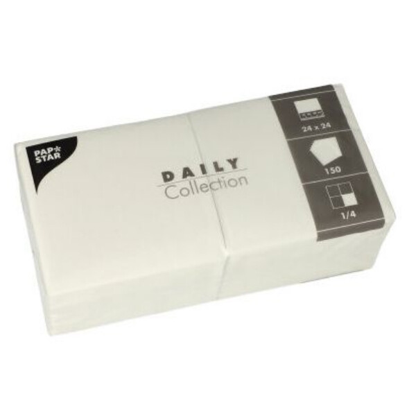 PAPSTAR Cocktail-Servietten, 240 x 240 mm, 3-lagig, wei&szlig;