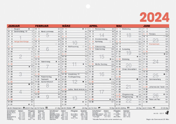Glocken Tischkalender "Tafelkalender", 2024, DIN A5 quer