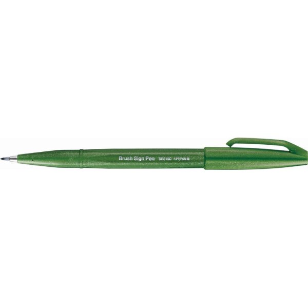 PentelArts Faserschreiber Brush Sign Pen SES 15, olivgr&uuml;n