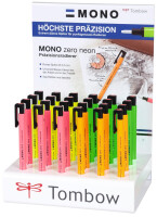 Tombow Radierstift "MONO zero" Neon, 24er Display