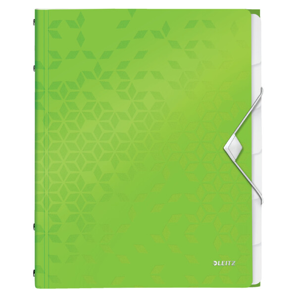 LEITZ Ordnungsmappe WOW, DIN A4, PP, 12 Fächer,grün-metallic